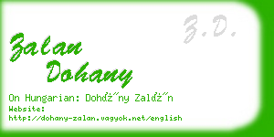 zalan dohany business card